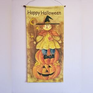 Happy Halloween Canvas Sign (Scarecrow)